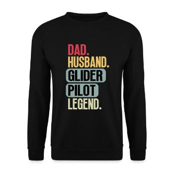Segelflieger Segelflugzeug Glider Pilot Dad Sprüch - Unisex Pullover - Schwarz - Vorne - Alina (178cm) & Michal (187cm)