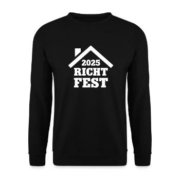 Hausbau 2025 Haus Bau Baustelle Bauherr Richtfest - Unisex Pullover - Schwarz - Vorne - Alina (178cm) & Michal (187cm)