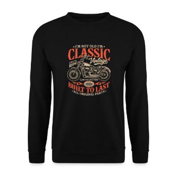 Millésime 1961 Born Moto Cadeau d’anniversaire - Sweat-shirt Unisexe - noir - Devant - Alina (178cm) & Michal (187cm)
