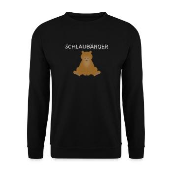 Bär - Schlaubärger - Unisex Pullover - Schwarz - Vorne - Alina (178cm) & Michal (187cm)