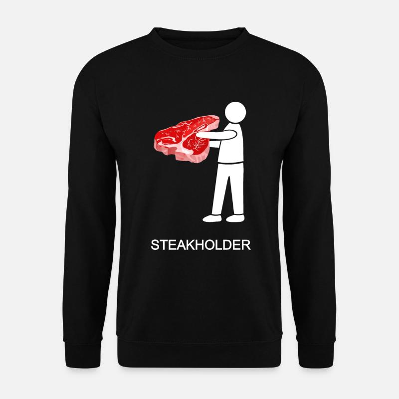stakeholder, Steakholder, Steak, Fleisch, T-Bone - Unisex Pullover - Schwarz