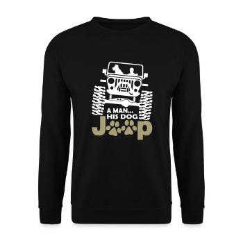 A Hérone His Dog Jeep - Sweat-shirt Unisexe - noir - Devant - Alina (178cm) & Michal (187cm)
