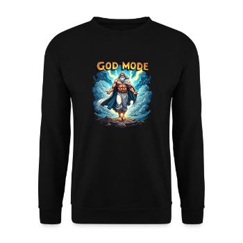 Mode Dieu - Zeus dans les nuages - Sweat-shirt Unisexe - noir - Devant - Alina (178cm) & Michal (187cm)