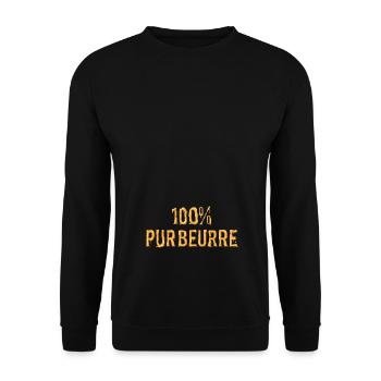 100% pur beurre - Sweat-shirt Unisexe - noir - Devant - Alina (178cm) & Michal (187cm)