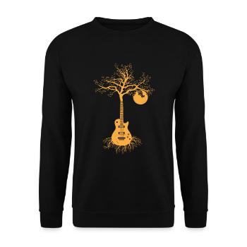 Guitars Guitarist Bassist Guitar Vintage Tree - Unisex Sweatshirt - black - Front - Alina (178cm) & Michal (187cm)