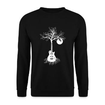 Guitars Guitarist Bassist Guitar Vintage Tree - Unisex Sweatshirt - black - Front - Alina (178cm) & Michal (187cm)