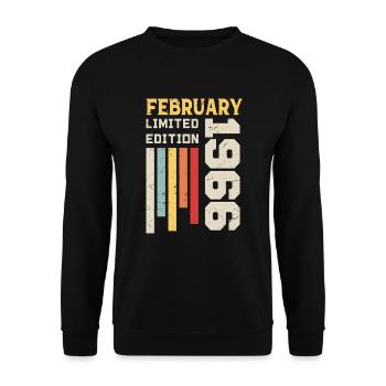 February 1966 - February 1966 Birthday Gift - Unisex Sweatshirt - black - Front - Alina (178cm) & Michal (187cm)