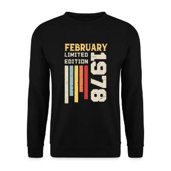 February 1978 - February 1978 Birthday Gift - Unisex Sweatshirt - black - Front - Alina (178cm) & Michal (187cm)