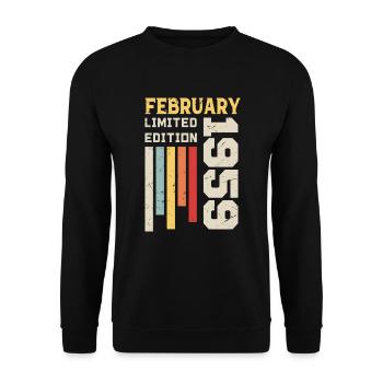 Février 1959 - Cadeau anniversaire Février 1959 - Sweat-shirt Unisexe - noir - Devant - Alina (178cm) & Michal (187cm)