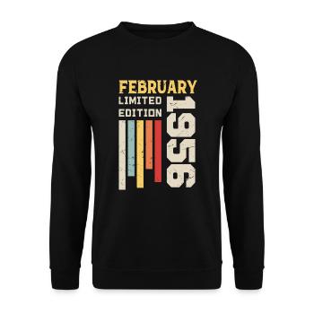 February 1956 - February 1956 Birthday Gift - Unisex Sweatshirt - black - Front - Alina (178cm) & Michal (187cm)