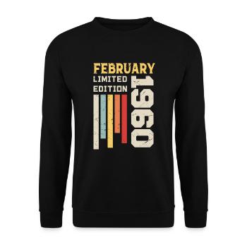 February 1960 - February 1960 Birthday Gift - Unisex Sweatshirt - black - Front - Alina (178cm) & Michal (187cm)
