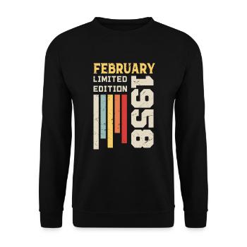 February 1958 - February 1958 Birthday Gift - Unisex Sweatshirt - black - Front - Alina (178cm) & Michal (187cm)