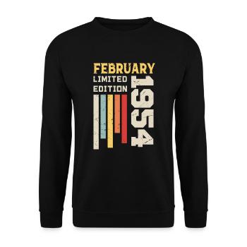February 1954 - February 1954 Birthday Gift - Unisex Sweatshirt - black - Front - Alina (178cm) & Michal (187cm)