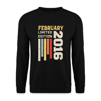 February 2016 - February 2016 Birthday Gift - Unisex Sweatshirt - black - Front - Alina (178cm) & Michal (187cm)