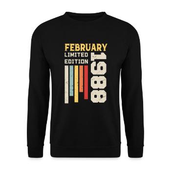 Février 1988 - Cadeau anniversaire Février 1988 - Sweat-shirt Unisexe - noir - Devant - Alina (178cm) & Michal (187cm)