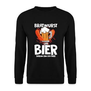 Bratwurst as a gift - Unisex Sweatshirt - black - Front - Alina (178cm) & Michal (187cm)