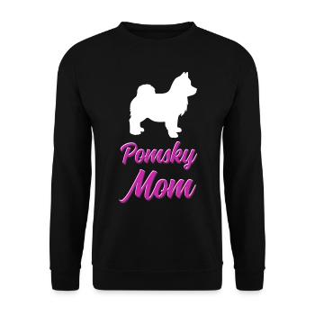Lustiges Pomsky-Besitzer Hund Mom Geschenk - Unisex Pullover - Schwarz - Vorne - Alina (178cm) & Michal (187cm)