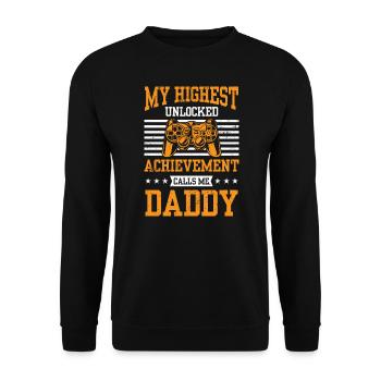 Highest Achievement Calls Me Daddy Video Gamer - Unisex Sweatshirt - black - Front - Alina (178cm) & Michal (187cm)