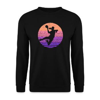 Handballerin Handball Frauen Handballspielerin - Unisex Pullover - Schwarz - Vorne - Alina (178cm) & Michal (187cm)