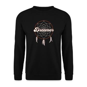 Dreamer - Dreamer, Dreamcatcher - Unisex Sweatshirt - black - Front - Alina (178cm) & Michal (187cm)