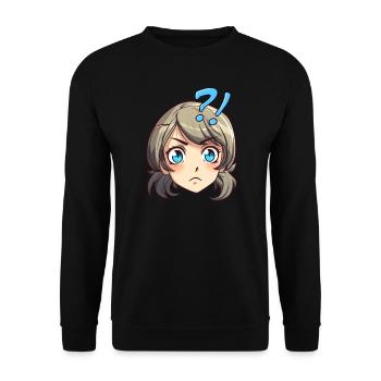 Sceptique Anime Emoji - Chemise Anime - Sweat-shirt Unisexe - noir - Devant - Alina (178cm) & Michal (187cm)