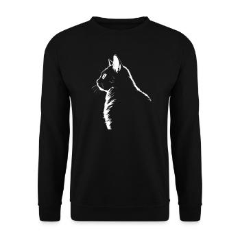 Chat, Motif De Chat - Sweat-shirt Unisexe - noir - Devant - Alina (178cm) & Michal (187cm)