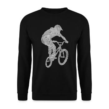 BMX Bike Fingerprint Bicycle BMX Boys - Unisex Sweatshirt - black - Front - Alina (178cm) & Michal (187cm)