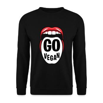 Vegan Go - Unisex Sweatshirt - black - Front - Alina (178cm) & Michal (187cm)