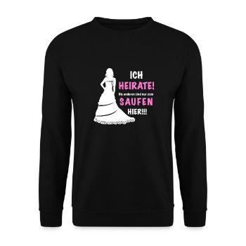 JGA Shirt | Junggesellenabschied T-Shirt - Unisex Pullover - Schwarz - Vorne - Alina (178cm) & Michal (187cm)