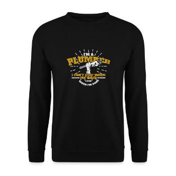 Klempner - Unisex Pullover - Schwarz - Vorne - Alina (178cm) & Michal (187cm)