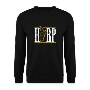 harpe - Sweat-shirt Unisexe - noir - Devant - Alina (178cm) & Michal (187cm)