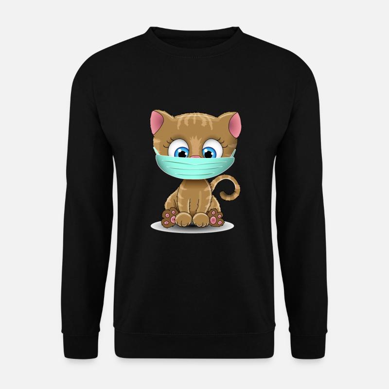 Mundschutz Katze - Unisex Pullover - Schwarz