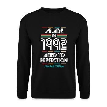 30th Birthday - Made in 1992 - Unisex Sweatshirt - black - Front - Alina (178cm) & Michal (187cm)