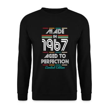 55th Birthday - Made in 1967 - Unisex Sweatshirt - black - Front - Alina (178cm) & Michal (187cm)