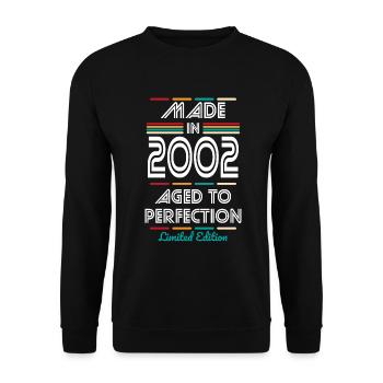 20th Birthday - Made in 2002 - Unisex Sweatshirt - black - Front - Alina (178cm) & Michal (187cm)
