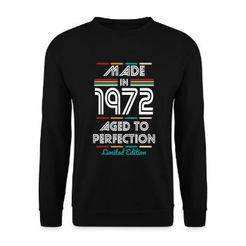 50th Birthday - Made in 1972 - Unisex Sweatshirt - black - Front - Alina (178cm) & Michal (187cm)