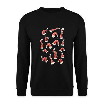 Santa Hats - Unisex Sweatshirt - black - Front - Alina (178cm) & Michal (187cm)