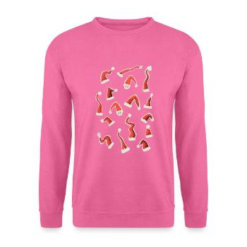 Chapeaux de Père Noël - Sweat-shirt Unisexe - rose - Devant