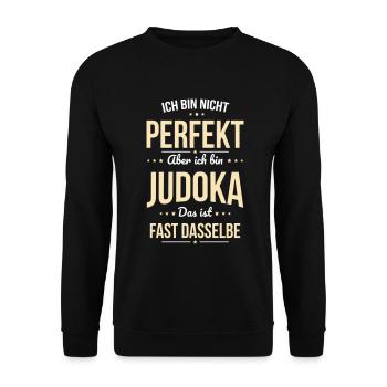 I'm not perfect, but I'm a judoka - Unisex Sweatshirt - black - Front - Alina (178cm) & Michal (187cm)