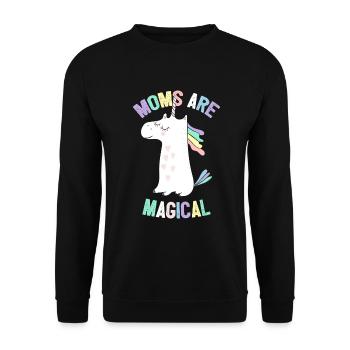 Moms Are Magical Unicorn - Mother 's Day - Unisex Sweatshirt - black - Front - Alina (178cm) & Michal (187cm)