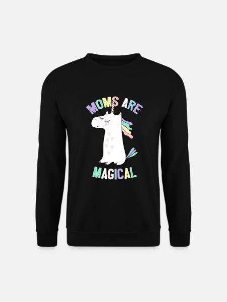 Moms Are Magical Unicorn - Mother 's Day - Unisex Sweatshirt - black