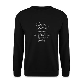 Signe astrologique Gémeaux argent symbole de l'horoscope - Sweat-shirt Unisexe - noir - Devant - Alina (178cm) & Michal (187cm)