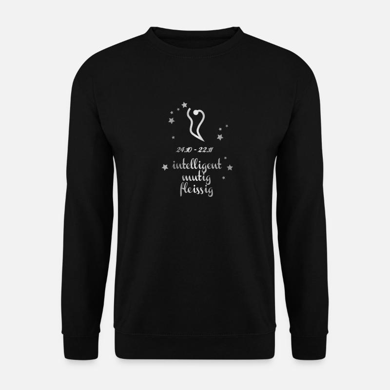 Sternzeichen Skorpion Silber Horoskop Geburt Symbo - Unisex Pullover - Schwarz