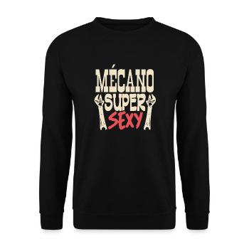 mécano super sexy - Sweat-shirt Unisexe - noir - Devant - Alina (178cm) & Michal (187cm)