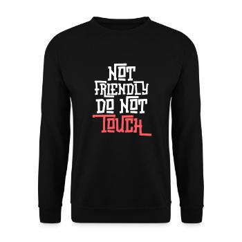 Funny Not Friendly Do Not Touch Introvert - Unisex Sweatshirt - black - Front - Alina (178cm) & Michal (187cm)