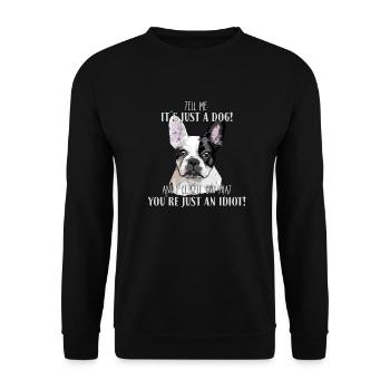 BULLDOG FRANÇAIS - BULLDOG FRANÇAIS CHIEN JUSTE - Sweat-shirt Unisexe - noir - Devant - Alina (178cm) & Michal (187cm)
