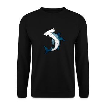 Geometric hammerhead shark - Unisex Sweatshirt - black - Front - Alina (178cm) & Michal (187cm)