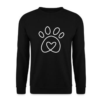 Patte coeur animal - Sweat-shirt Unisexe - noir - Devant - Alina (178cm) & Michal (187cm)