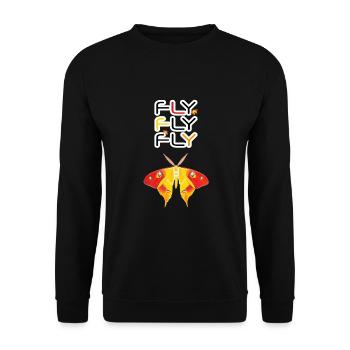 Fly Fly Fly – Butterfly Dreams - Unisex Sweatshirt - black - Front - Alina (178cm) & Michal (187cm)