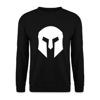 Spartan Helmet - Unisex Sweatshirt - black - Front - Alina (178cm) & Michal (187cm)